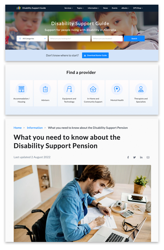 Disability Support Guide Screenshot